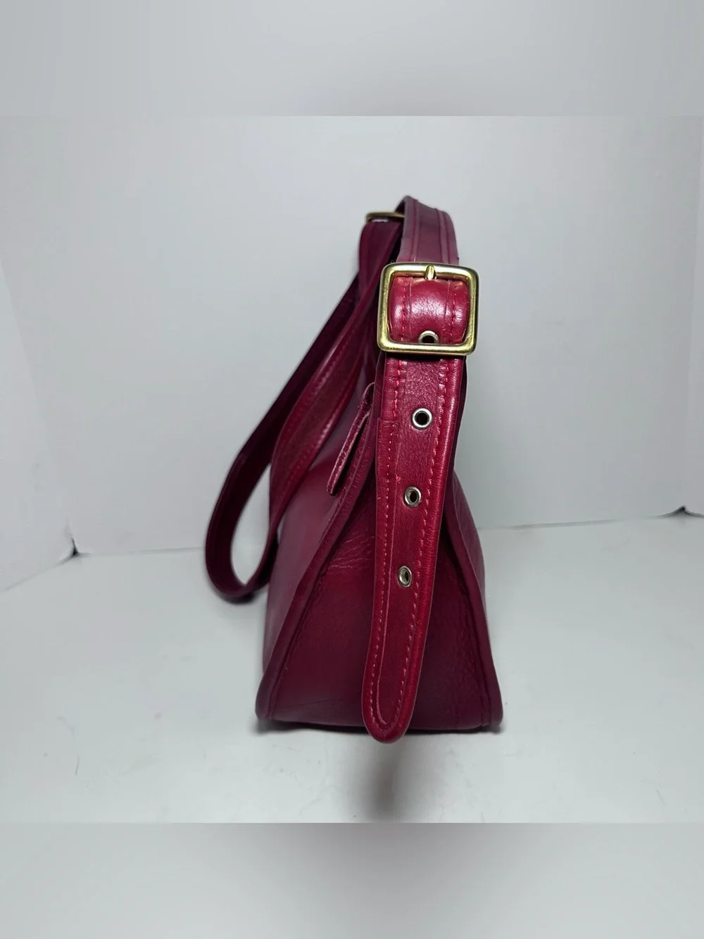 Red Leather Shoulder Bag Classic